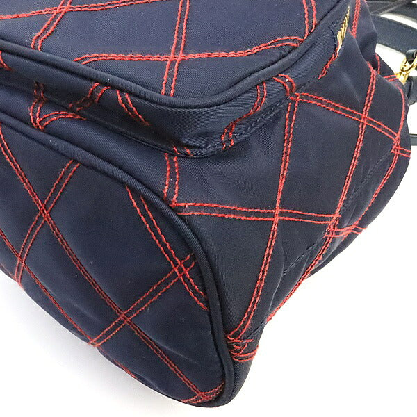 PRADA Nylon Triangle Logo 2-Way Navy GHW Bag Size ONE SIZE