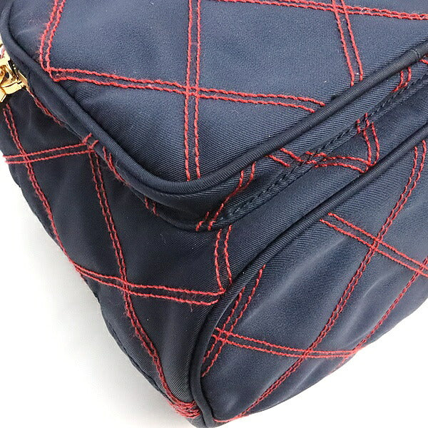 PRADA Nylon Triangle Logo 2-Way Navy GHW Bag Size ONE SIZE