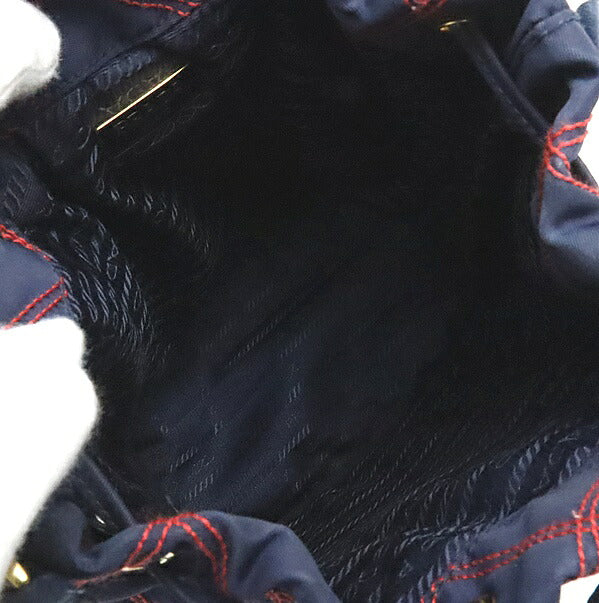 PRADA Nylon Triangle Logo 2-Way Navy GHW Bag Size ONE SIZE