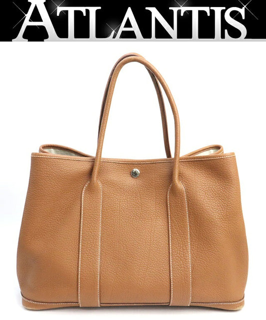 HERMES Garden Party PM Negonda Leather Bag Gold