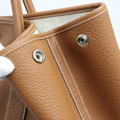 HERMES Garden Party PM Negonda Leather Bag Gold
