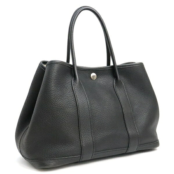 HERMES Garden Party TPM Negonda Leather Bag Black
