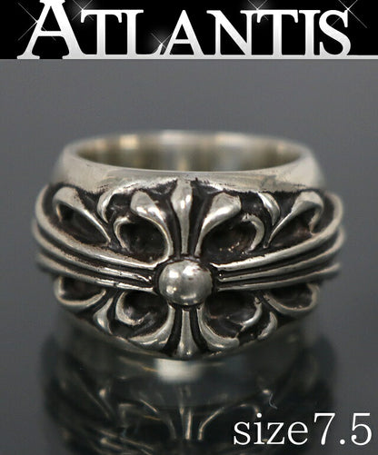 CHROME HEARTS Floral Cross Ring Silver SV925 Size ONE SIZE