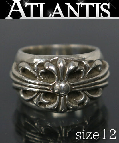 CHROME HEARTS Floral Cross Ring Silver SV925 Size ONE SIZE