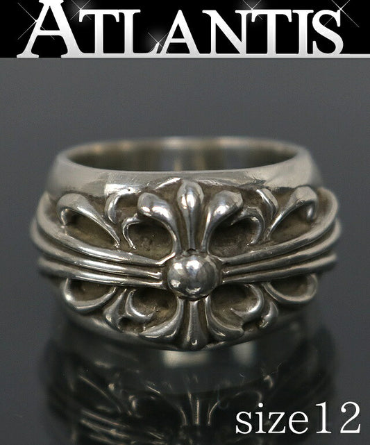 CHROME HEARTS Floral Cross Ring Silver SV925 Size US 6