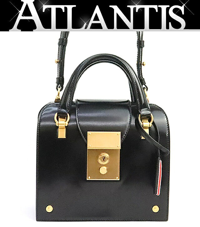 THOM BROWNE MRS. Thom Calfskin Mini Black GHW Bag Size ONE SIZE