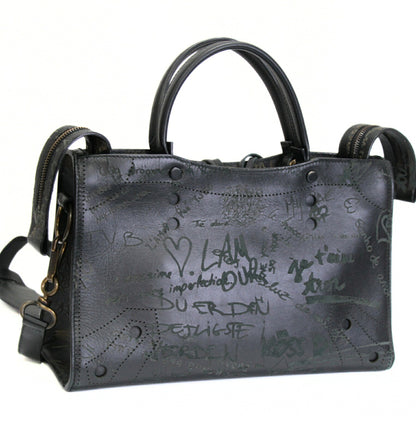 BALENCIAGA Blackout City Leather Shoulder Bag Size ONE SIZE
