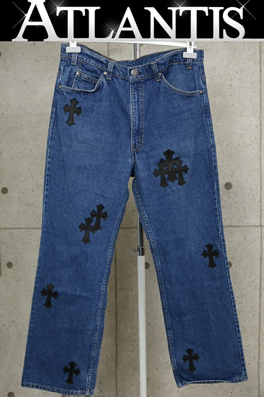 CHROME HEARTS Levi's 517 Cross Patch Denim Jeans Size 36