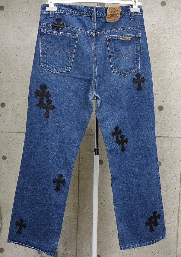 CHROME HEARTS Levi's 517 Cross Patch Denim Jeans Size 36