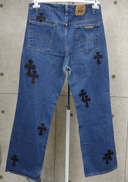 CHROME HEARTS Levi's 517 Cross Patch Denim Jeans Size 36