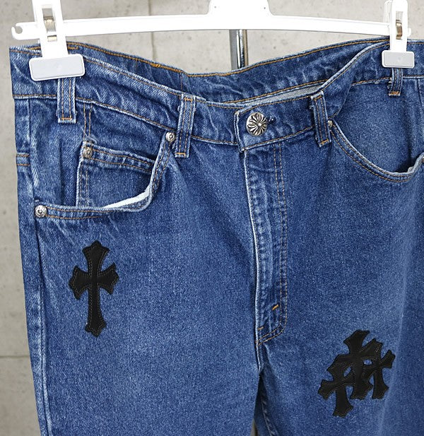 CHROME HEARTS Levi's 517 Cross Patch Denim Jeans Size 36