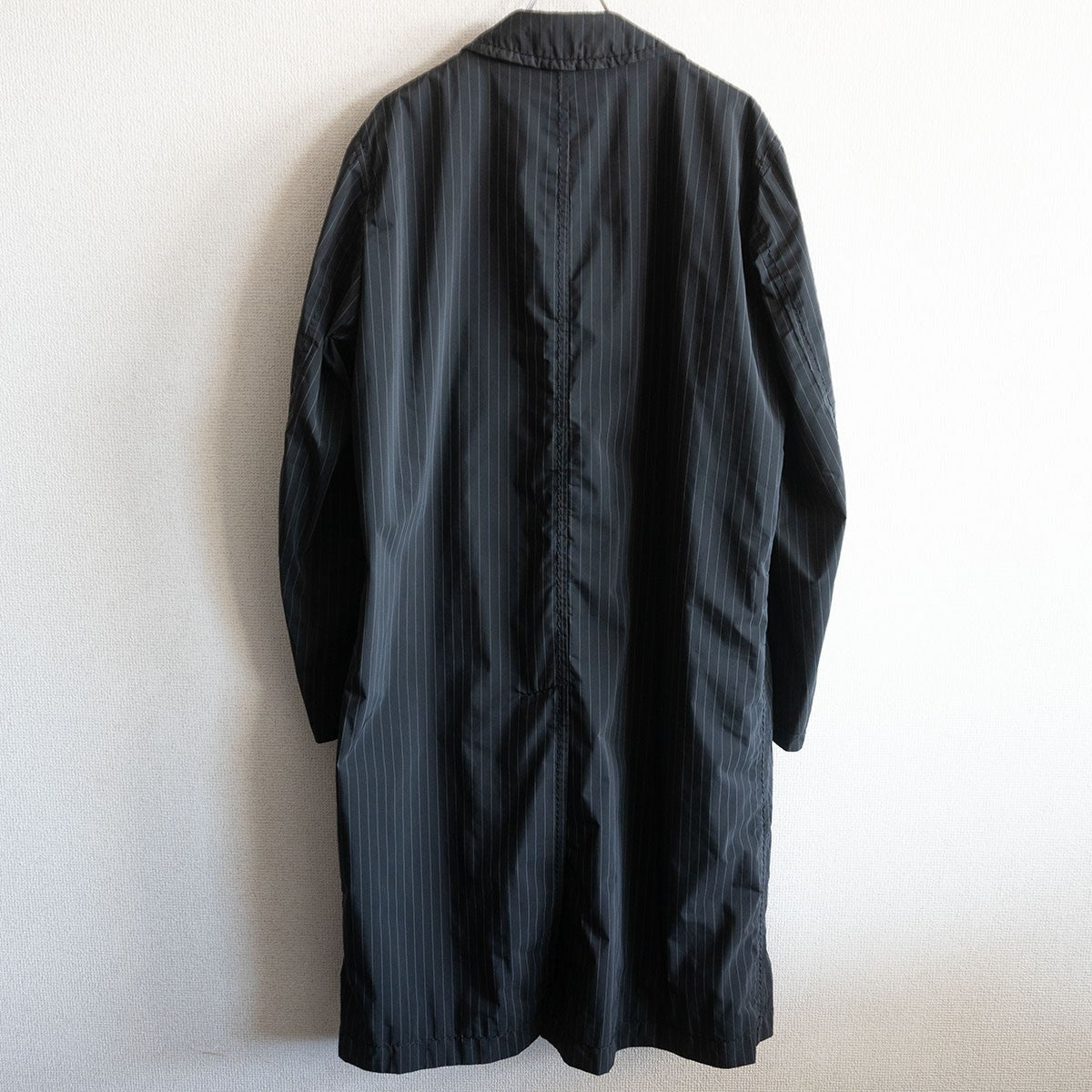 Issey Miyake Striped Mac Coat Black x White Size 3