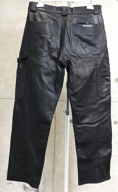 CHROME HEARTS Double Knee Leather Carpenter Pants Size 32
