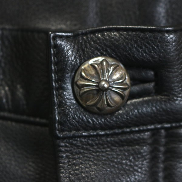 CHROME HEARTS Double Knee Leather Carpenter Pants Size 32