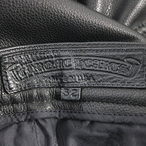CHROME HEARTS Double Knee Leather Carpenter Pants Size 32
