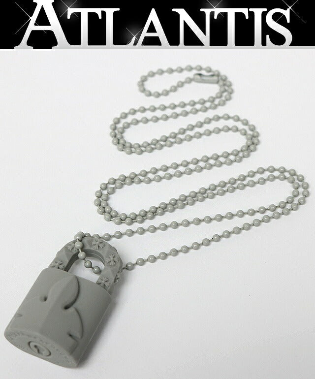 CHROME HEARTS Fleur Knee Padlock Necklace Gray Size ONE SIZE