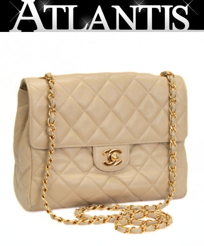 CHANEL Matelasse 23 Single Flap Bag Beige Size ONE SIZE