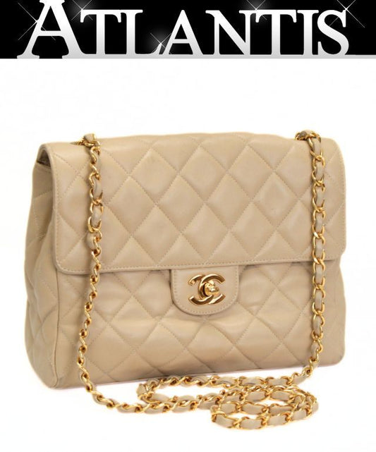 CHANEL Matelasse 23 Single Flap Bag Beige Size ONE SIZE