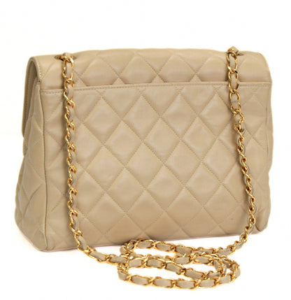 CHANEL Matelasse 23 Single Flap Bag Beige Size ONE SIZE