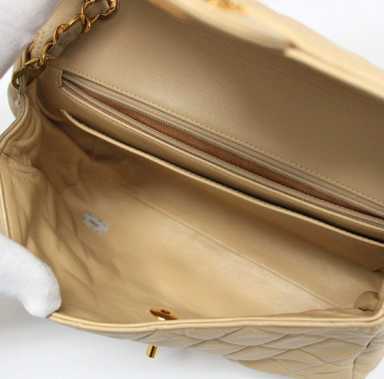 CHANEL Matelasse 23 Single Flap Bag Beige Size ONE SIZE