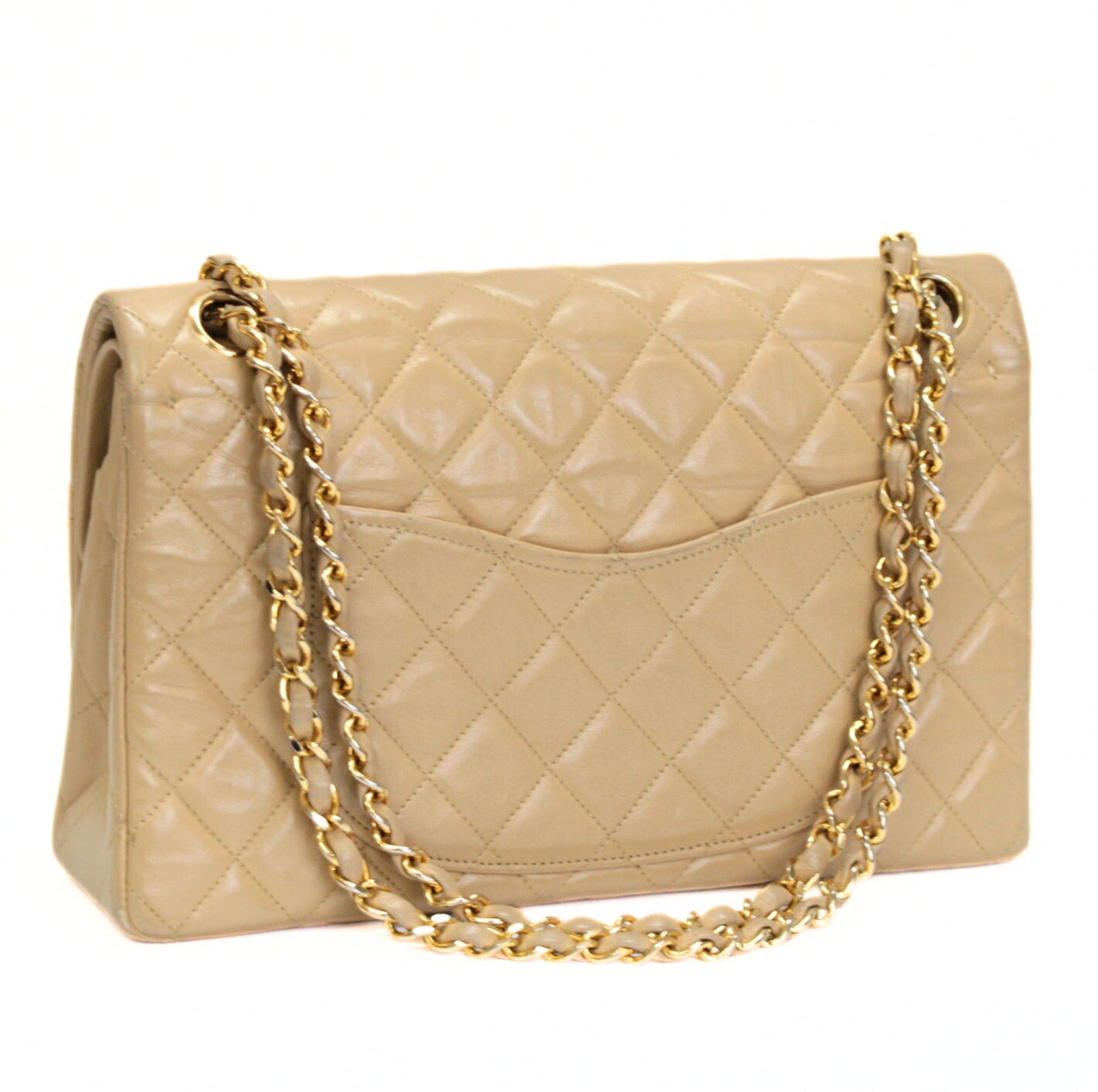 CHANEL Vintage Matelasse 25 Double Bag Beige Size ONE SIZE