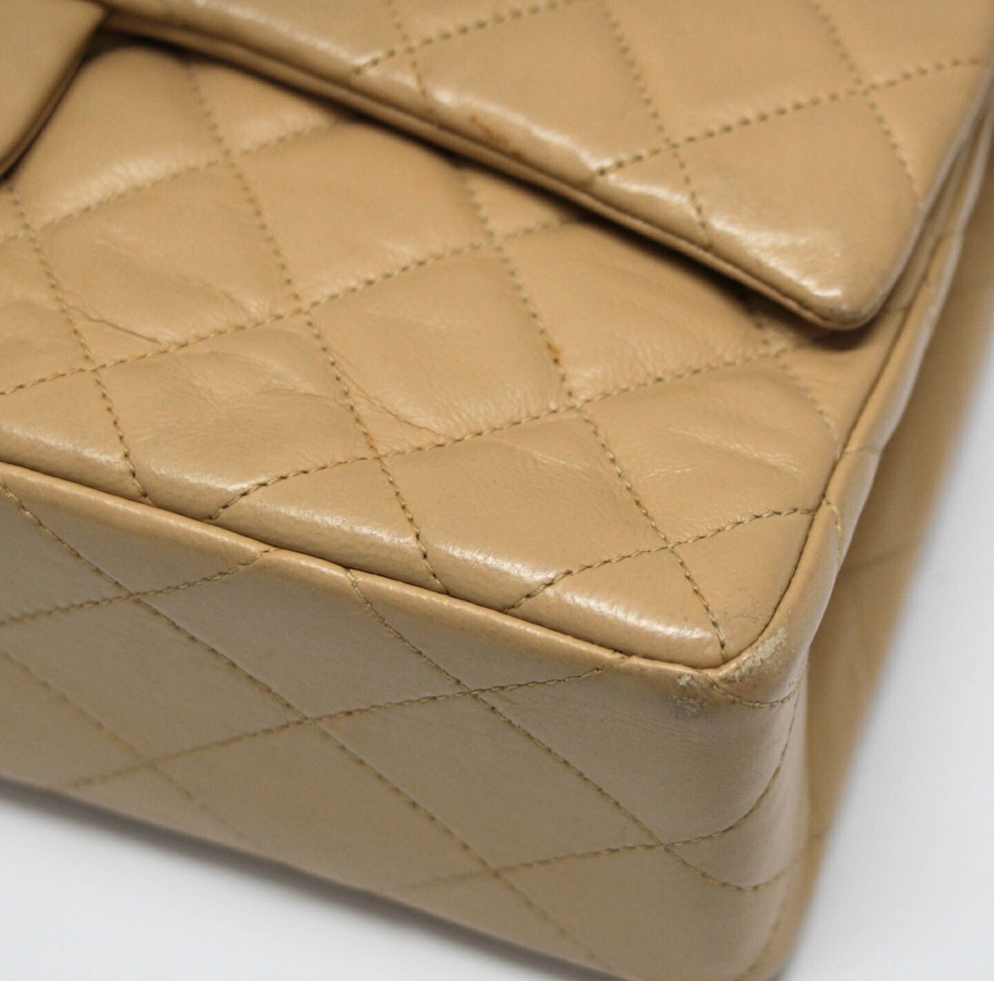 CHANEL Vintage Matelasse 25 Double Bag Beige Size ONE SIZE