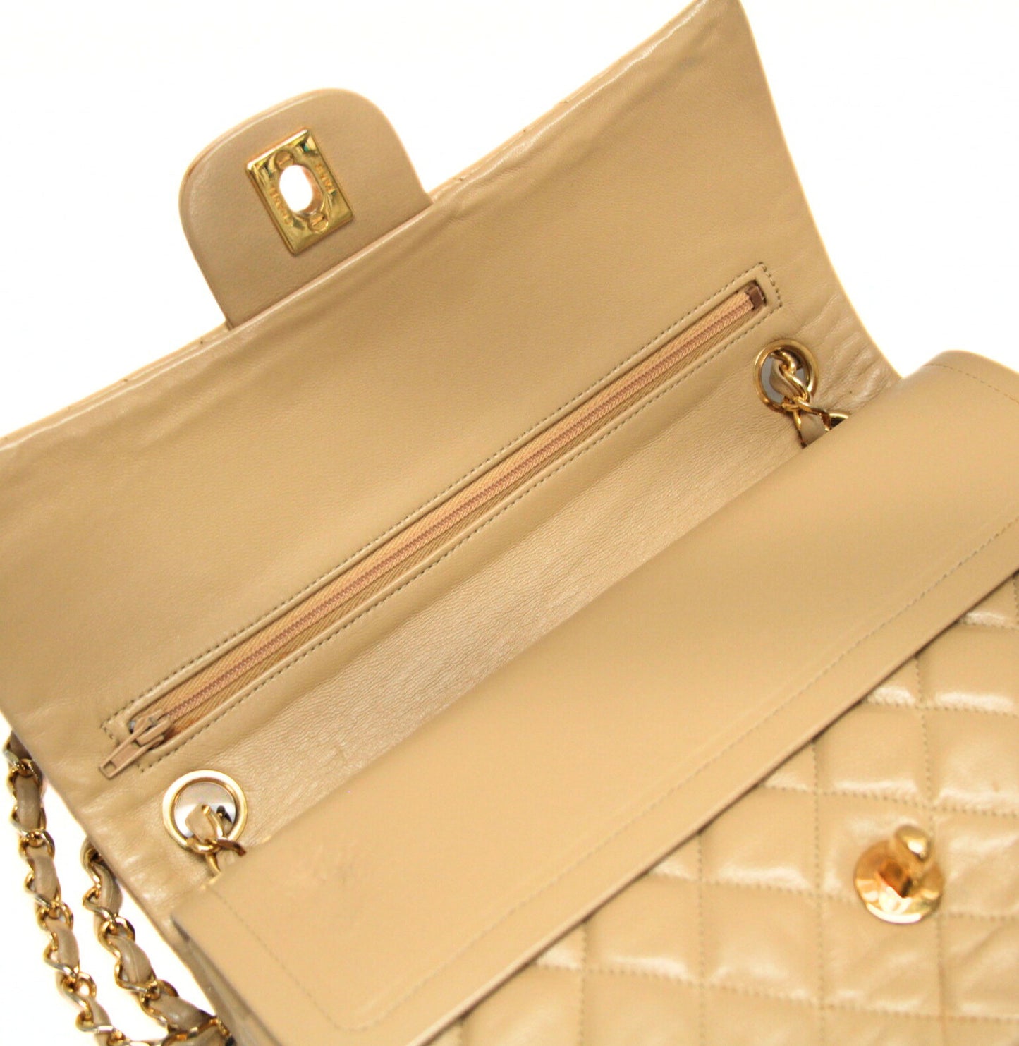 CHANEL Vintage Matelasse 25 Double Bag Beige Size ONE SIZE