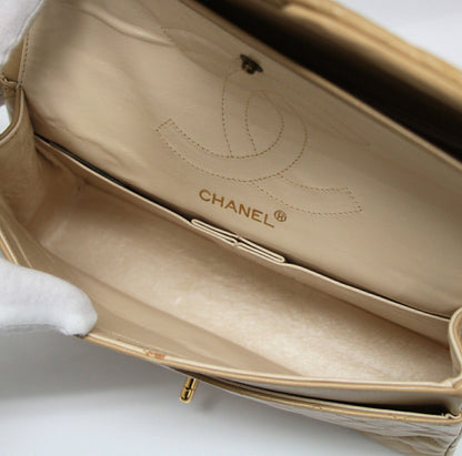 CHANEL Vintage Matelasse 25 Double Bag Beige Size ONE SIZE