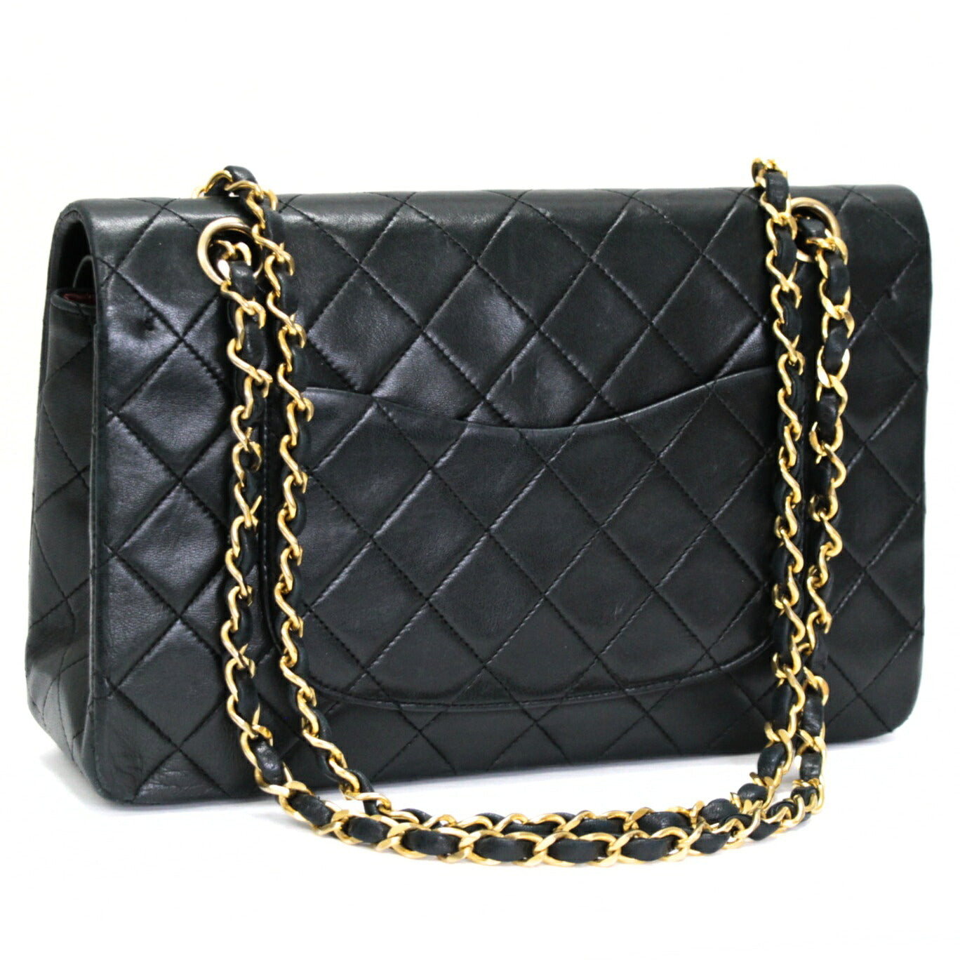 CHANEL Matelasse 25 Double Flap Black GHW Shoulder Bag Size ONE SIZE