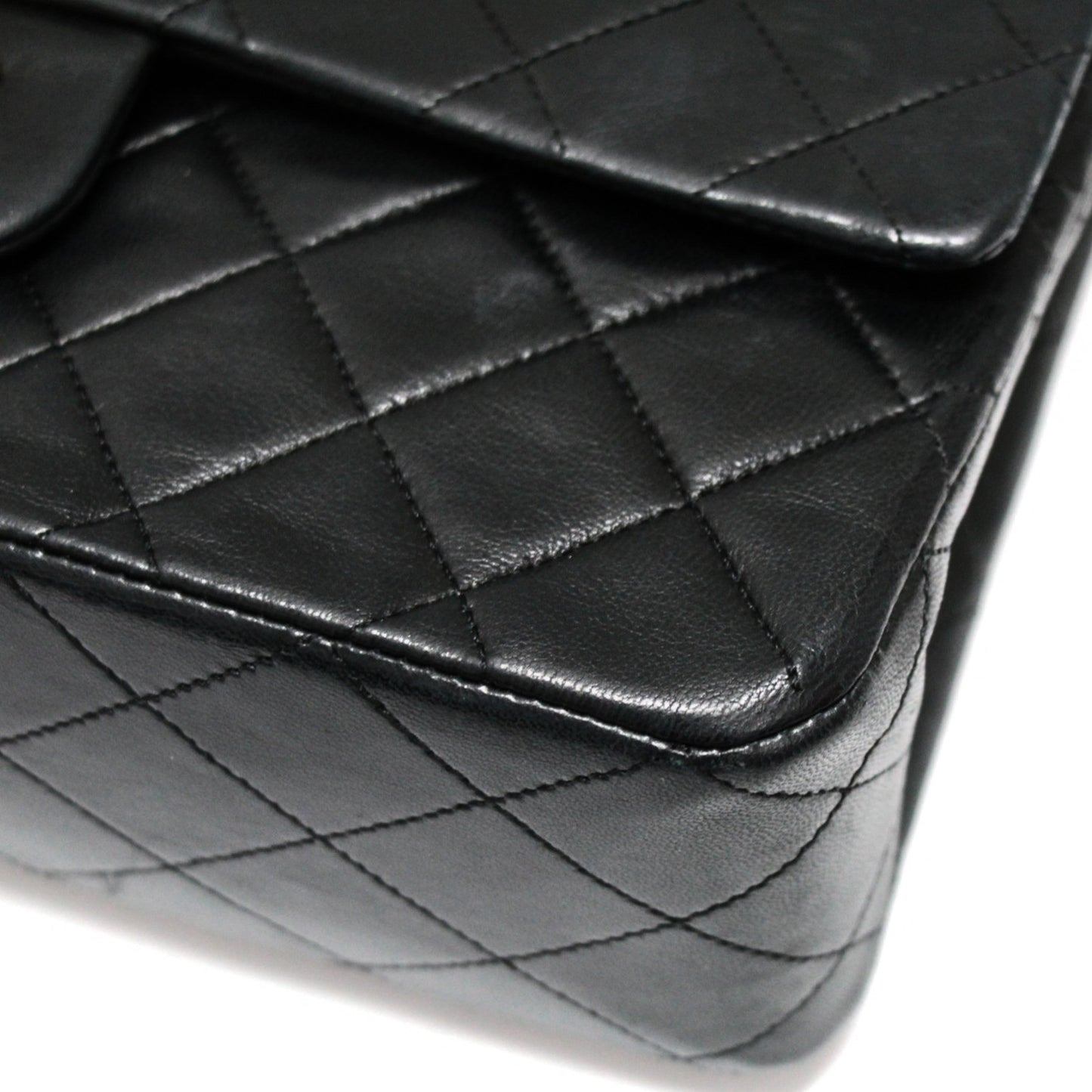 CHANEL Matelasse 25 Double Flap Black GHW Shoulder Bag Size ONE SIZE