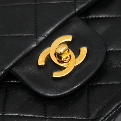 CHANEL Matelasse 25 Double Flap Black GHW Shoulder Bag Size ONE SIZE