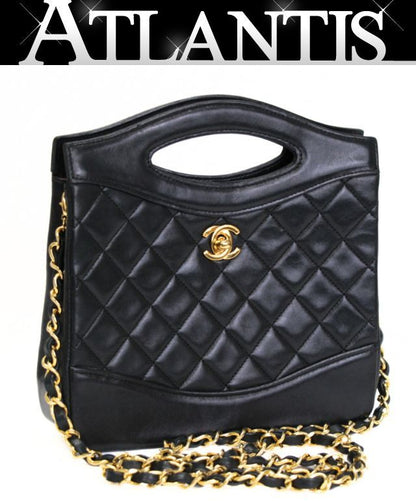 CHANEL Small Matelasse Square 2-Way Black GHW Bag Size ONE SIZE