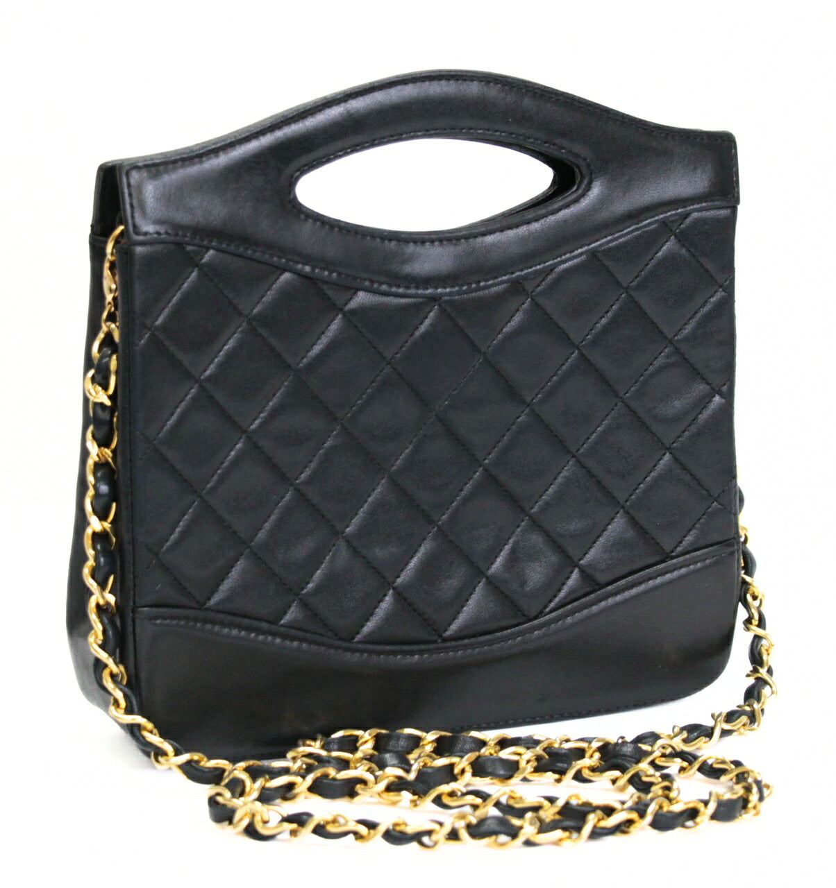 CHANEL Small Matelasse Square 2-Way Black GHW Bag Size ONE SIZE