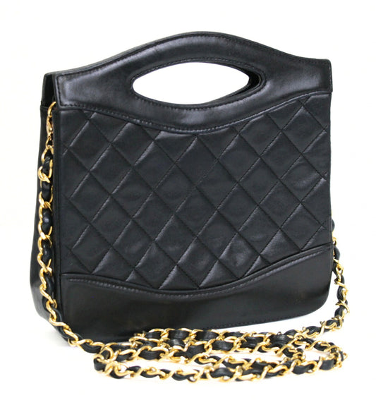 CHANEL Small Matelasse Square 2-Way Black GHW Bag Size ONE SIZE