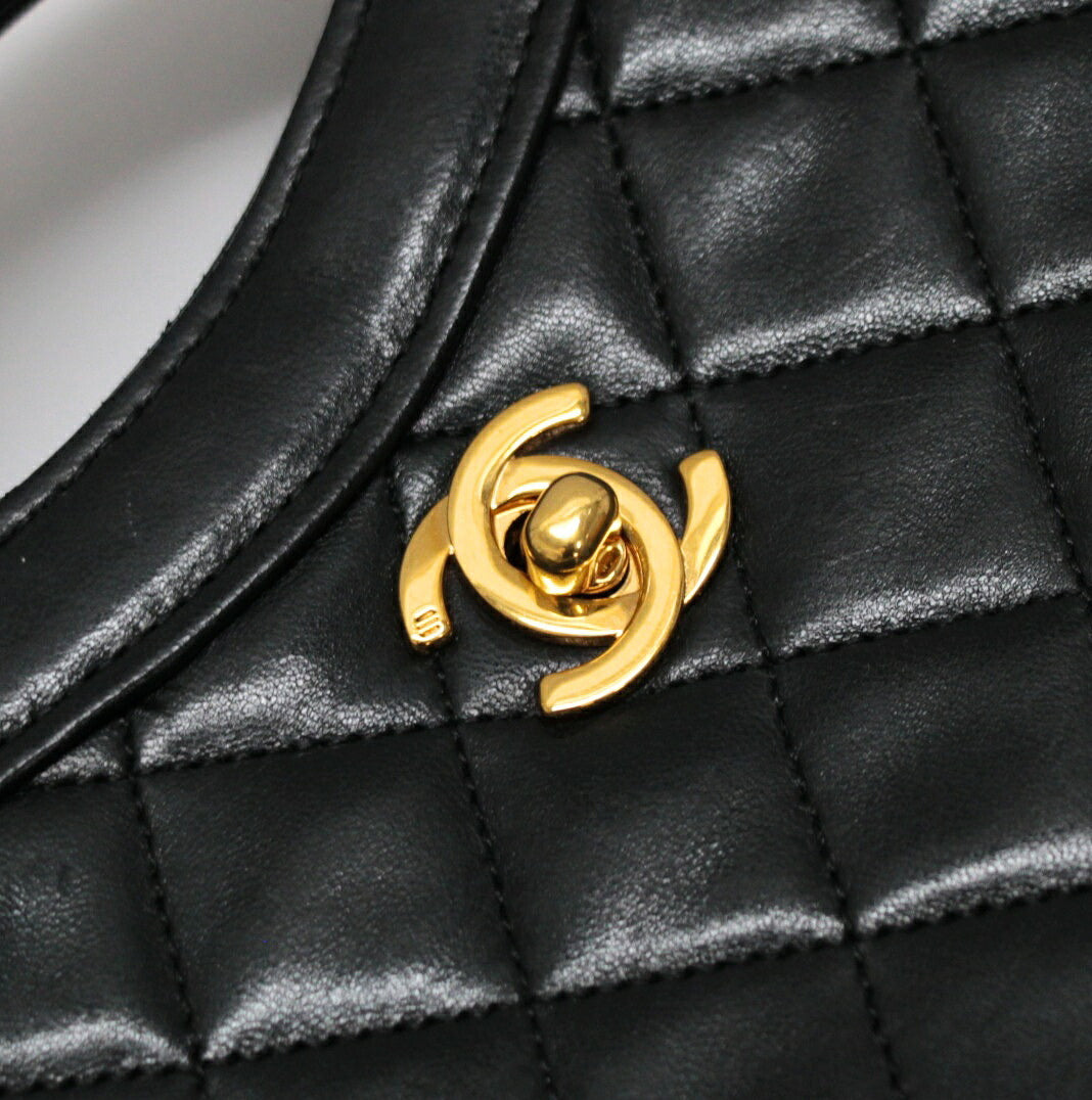 CHANEL Small Matelasse Square 2-Way Black GHW Bag Size ONE SIZE