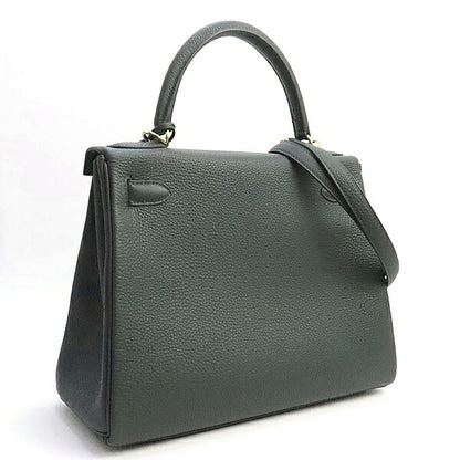 HERMES Kelly 28 Retourne Togo Vert Mangrove Handbag Size ONE SIZE