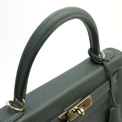 HERMES Kelly 28 Retourne Togo Vert Mangrove Handbag Size ONE SIZE