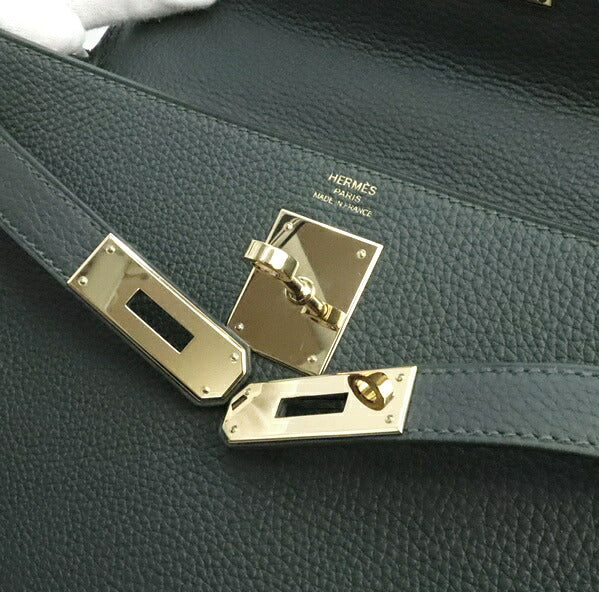 HERMES Kelly 28 Retourne Togo Vert Mangrove Handbag Size ONE SIZE
