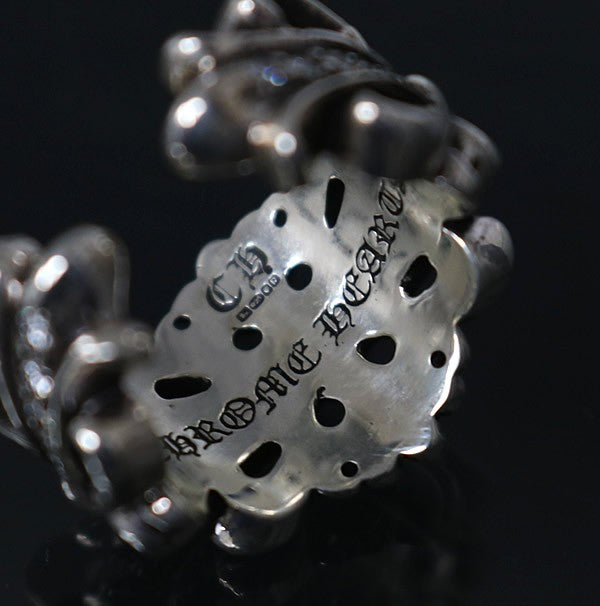 CHROME HEARTS Double Floral Cross Ring Pave Size ONE SIZE