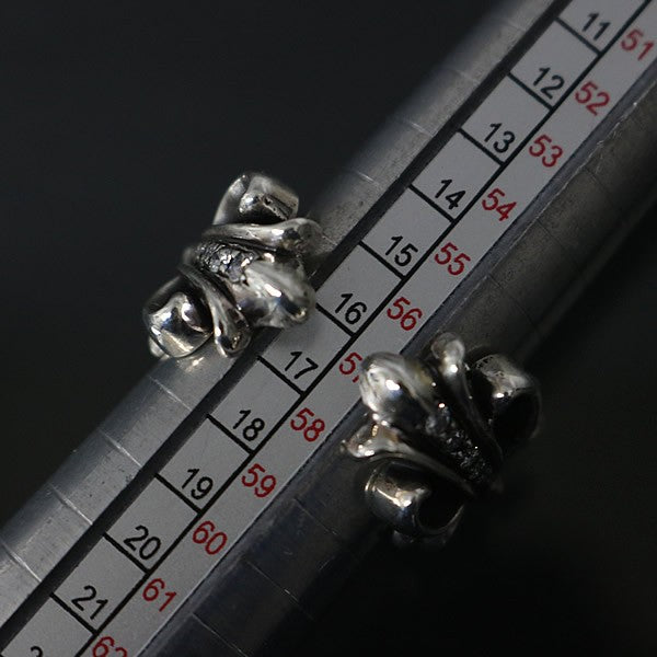 CHROME HEARTS Double Floral Cross Ring Pave Size ONE SIZE