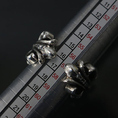 CHROME HEARTS Double Floral Cross Ring Pave Size ONE SIZE