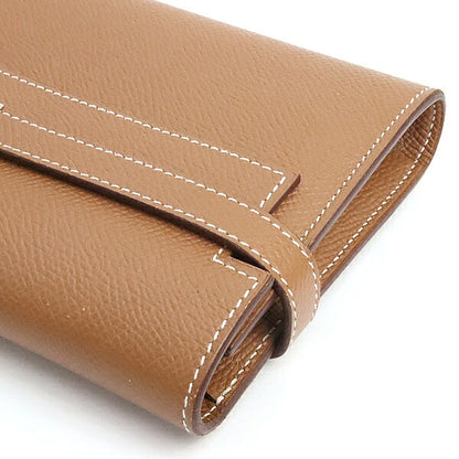 HERMES Kelly Epsom Leather Long Wallet Gold Size ONE SIZE