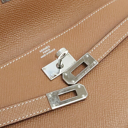 HERMES Kelly Epsom Leather Long Wallet Gold Size ONE SIZE