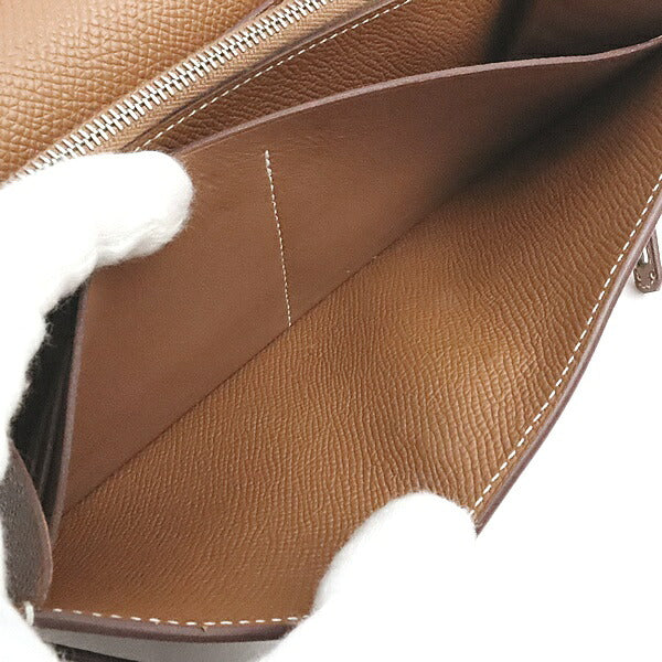 HERMES Kelly Epsom Leather Long Wallet Gold Size ONE SIZE