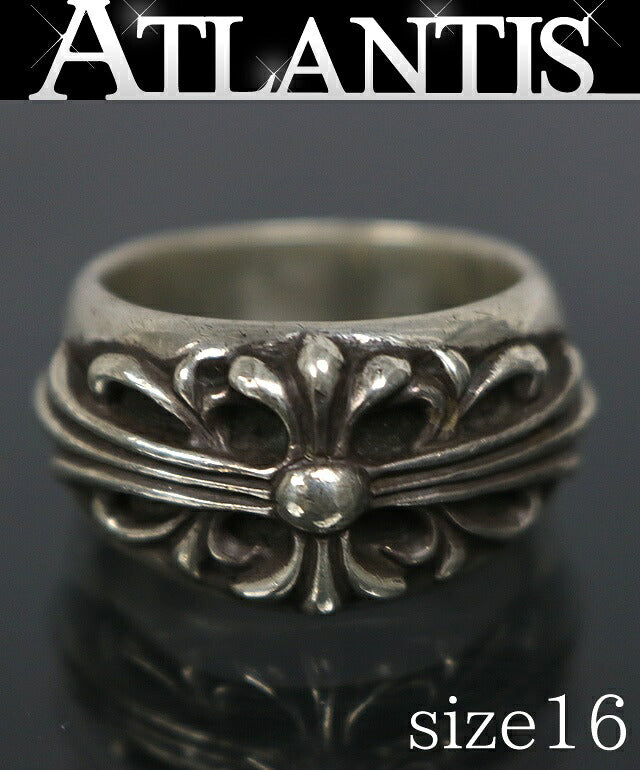 CHROME HEARTS Floral Cross Ring Silver SV925 Size ONE SIZE