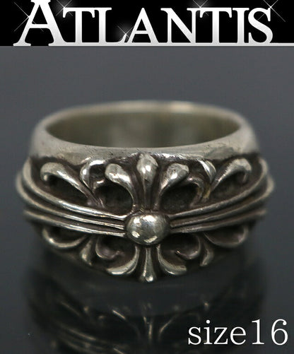 CHROME HEARTS Floral Cross Ring Silver SV925 Size ONE SIZE