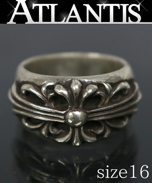 CHROME HEARTS Floral Cross Ring Silver SV925 Size US 8
