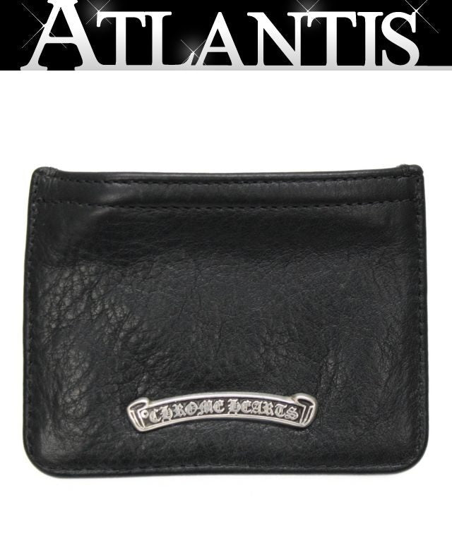 CHROME HEARTS Black Leather Zipper Coin Case Size ONE SIZE
