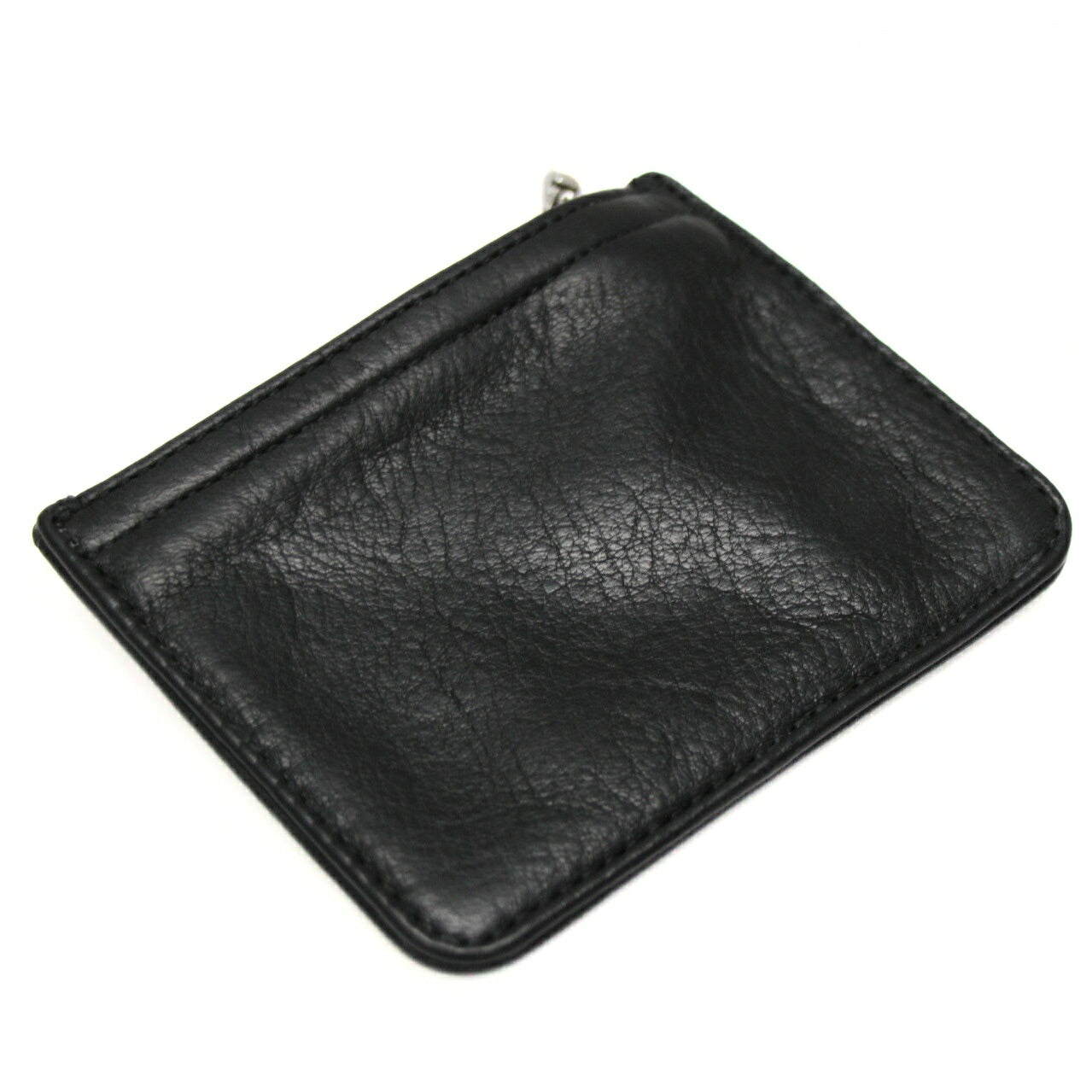 CHROME HEARTS Black Leather Zipper Coin Case Size ONE SIZE