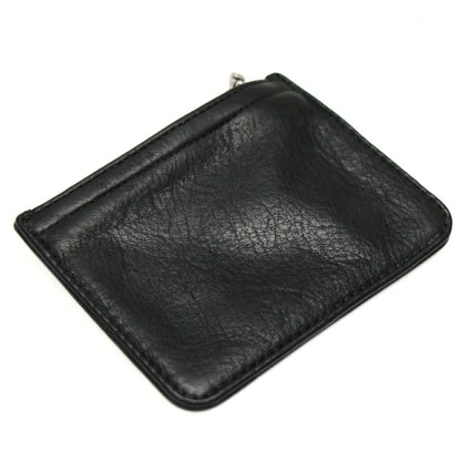 CHROME HEARTS Black Leather Zipper Coin Case Size ONE SIZE